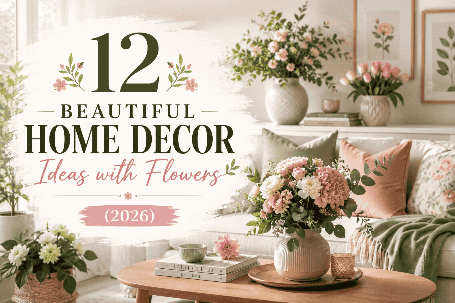 beautiful home decor with flowers