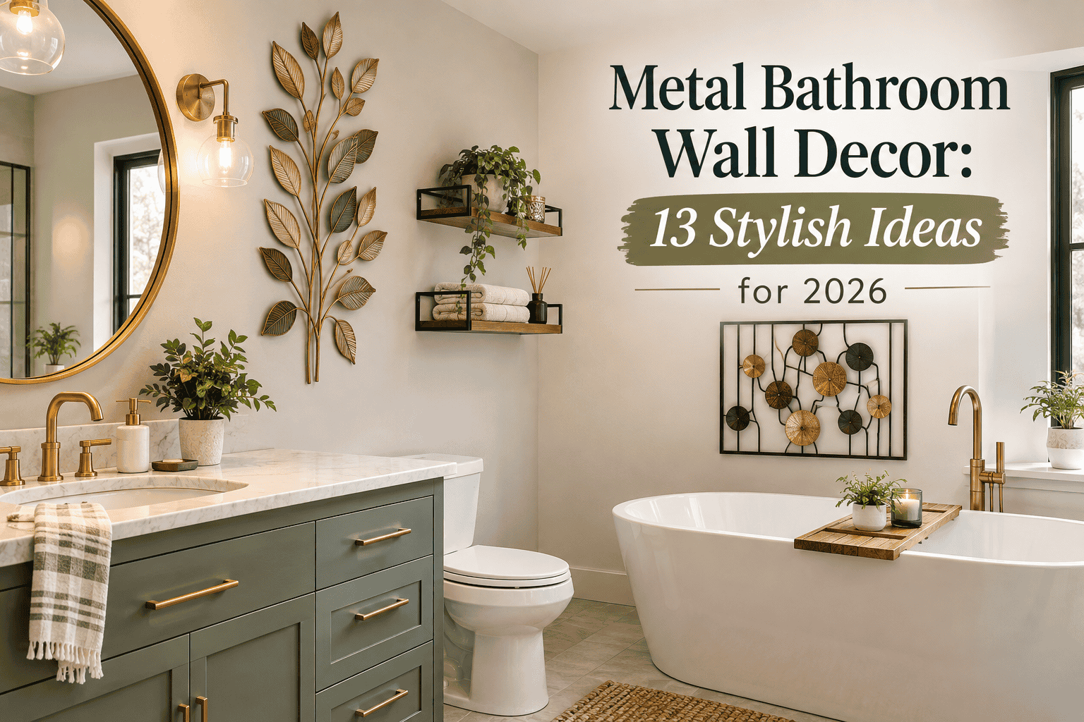 Metal Bathroom Wall Decor: 13 Stylish Ideas for 2026